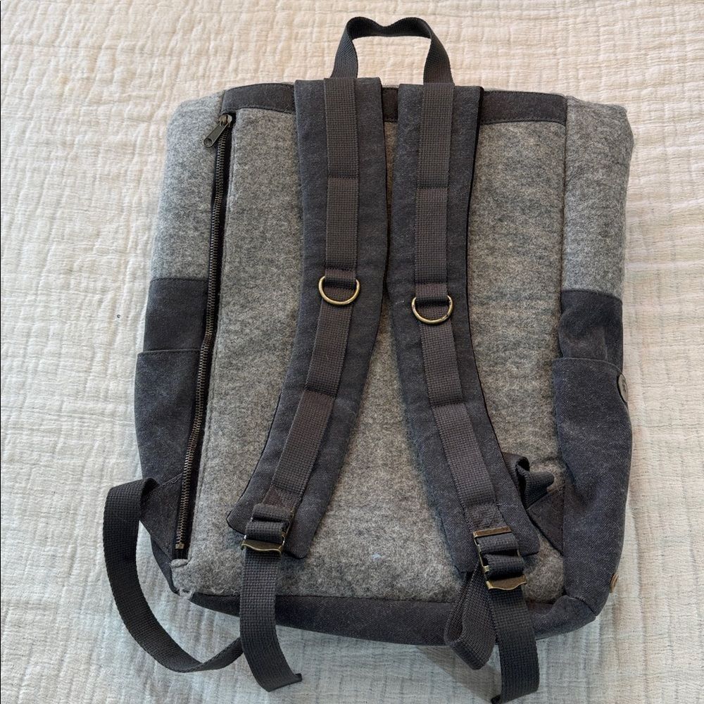 oliday wool/canvas/leather backpack - Picture 3 of 10